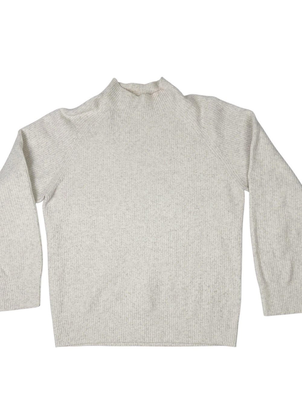 Uniqlo Souffle Yarn Mock Neck 3D Knit Sweater Mens Size M Oatmeal Cream